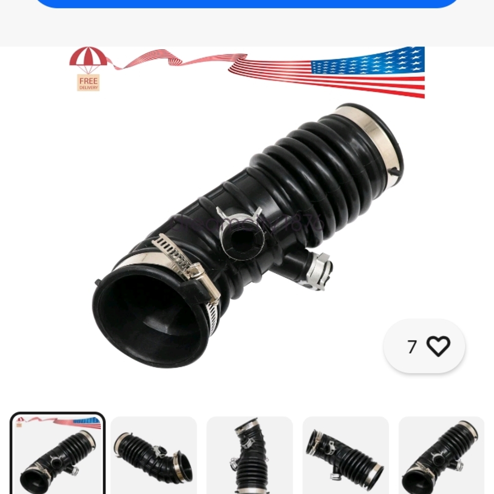 Black Automotive Air Intake Hose